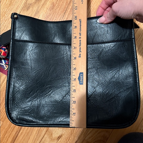 Black Leather Bag with  Colorful Strap adjustable strap - Picture 9 of 9